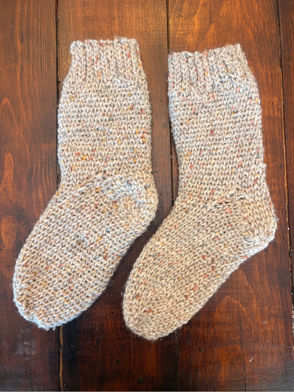 Cozy Women’s Knit Socks in Light Heathered Cream